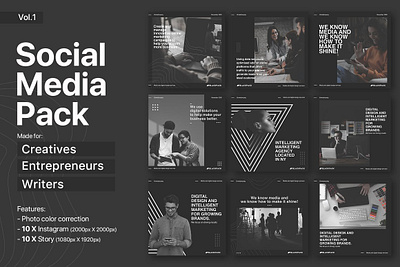 Social media pack for creatives brand marketing entrepreneur entrepreneur quotes instagram pack instagram post instagram puzzle instagram stories instagram template personal branding social media social media marketing social media pack social media pack for creatives social media template