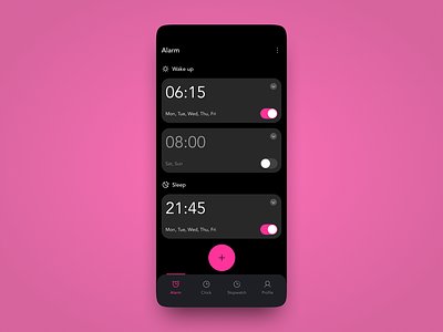 Alarm Clock - UI Design alarm alarm clock challenge clock design mobile stopwatcch ui ui design uichallenge