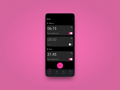 Alarm Clock - UI Design alarm alarm clock challenge clock design mobile stopwatcch ui ui design uichallenge