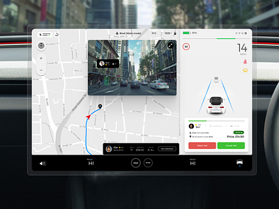 Tesla X Uber ar car interface city concept design taxi tesla uber ui ux
