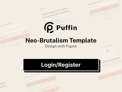 Neo-Brutalism Project Log in/Register Pages clean create account design system form log in log out minimal neo brutalism neo brutalist product design register page sign in sign up style guide typography ui ux web design web page website