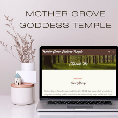 Mother Grove Goddess Temple branding design web design