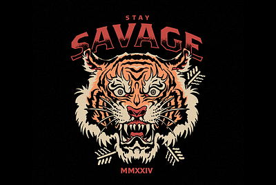 Stay Savage band merch graphic design illustration merch merchdesign tiger