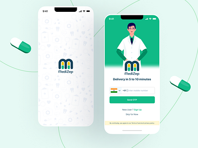 Splash and login screen of AI-based medicine App @appdesign @uidesign ai apps branding design graphic design illustration logo mobileapp ui uidesign ux uxdesign