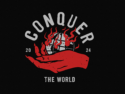 Conquer The World apparel art band merch design graphicdesign illustration merch merchdesign vector