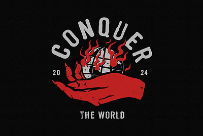 Conquer The World apparel art band merch design graphicdesign illustration merch merchdesign vector