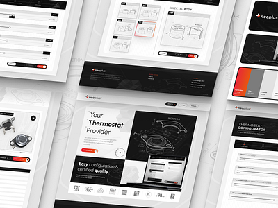 ⚫🟠Neoplus - Thermostats company website design blueprint branding design graphic design ui ux web website
