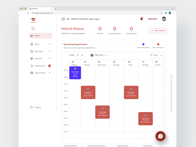 Doctor's dashboard dashboard doctors ui design