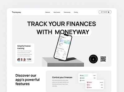 Moneyway – Mobile App Landing Page fintech landing page mobile app money management personal budget ui ux