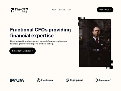 CFO Consulting Agency agency business cfo consultant hero hero section landing page ui uiux web design