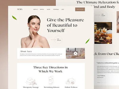 AURA – Beauty SPA Landing Page beauty beautycare elegance landing page minimalism spa ui ux