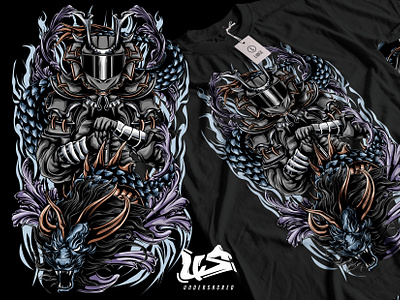 RONIN RIDER WITH DRAGON agv helmet artwork creative illustration design detailed digital illustration dragon graphic graphic artist graphic design helmet illustration illustrator japan katana rider ronin samurai vector