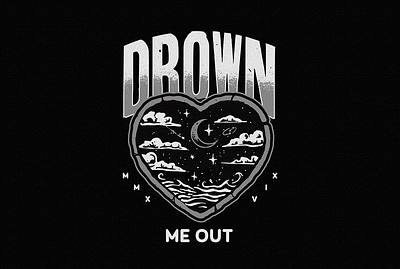 Drown Me Out apparel band merch branding design graphicdesign heart illustration logo merch merch design