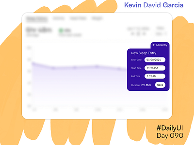#DailyUI Day 90: Create New analytics chart dailyui data data entry entry health new new entry sleep sleep tracking tracking web app