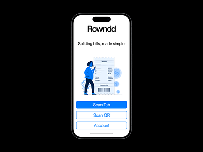 Rowndd App UI Design app design application bill splitting design illustration mobile design ui