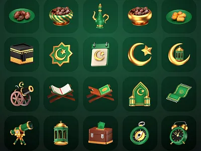 Ramadan 3D Icon Pack 3d 3d illustration animation branding design icon iconpack illustration motion graphics pack ramadan kareem ui