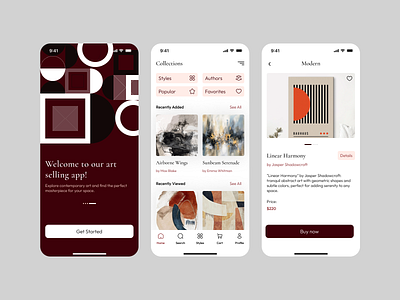 Selling paintings - Mobile app app bauhaus branding design mobile picture typography ui ux