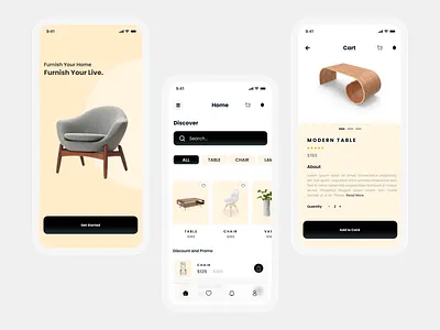 Furniture App UI Design furnishings furnitureapp furnituredesign furnitureshopping graphic design homedecor homefurniture homestyling interiordecorating interiordesign interiorinspiration roomdesign u ui uiuxdesign user interface
