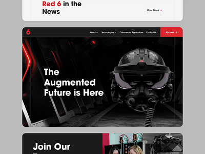 Red 6 AR Website animation augmented reality buttons clean government helmet military modern pilots planes prototype responsive virtual website