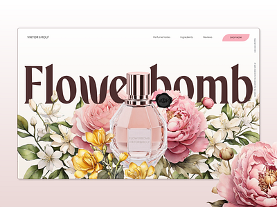 Reimagining the Flowerbomb landing page ecommerce illustration logo ux watercolor web design