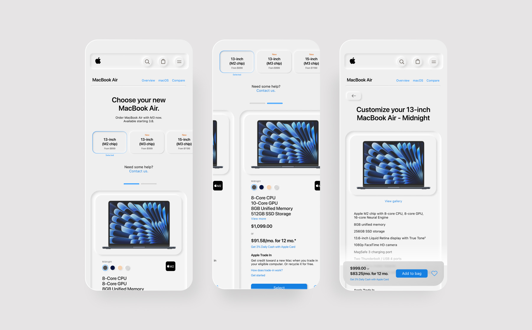 Apple Neumorphism Mobile Site apple ui dailyui ux