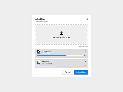 Day 031 - File Upload 100 days daily ui design file upload flat design light mode modal progress bar ui web design