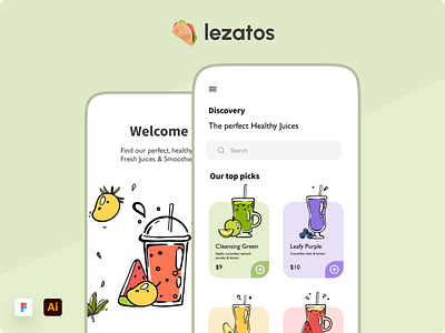 Lezatos Food Mobile App food app mobile app modern app ui ux