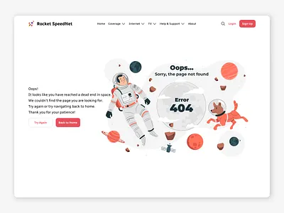 404 Error Page 404 page error message internet try again ui user experience user interface ux web design website design