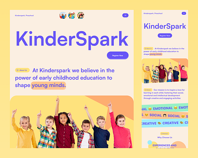 Kinderspark: Shaping the Future of Learning branding landing page product ui uiux user experience user interface ux web design website
