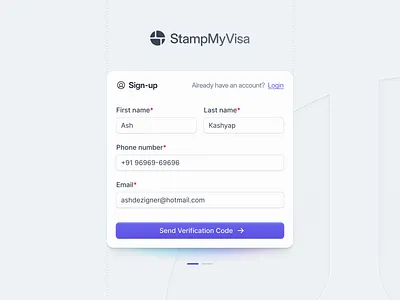 Sign-up Page login sign up ui