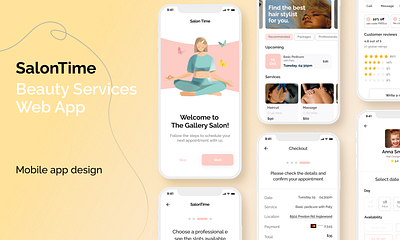 SalonTime Mobile App Design figma graphic design mobile app salon template ui