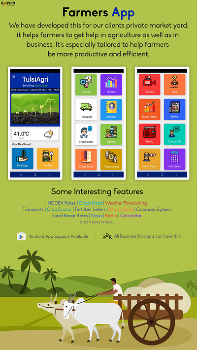 Farmers App developed by Rappid Technologies app design development farmers software ui website