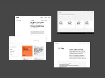 Encodage grey litterature minimal orange typography ui webdesign