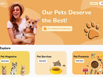 Webapp for Pet Owners 3d animation app branding graphic design motion graphics pet ui vet webapp website