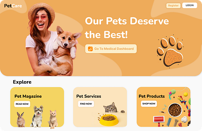 Webapp for Pet Owners 3d animation app branding graphic design motion graphics pet ui vet webapp website