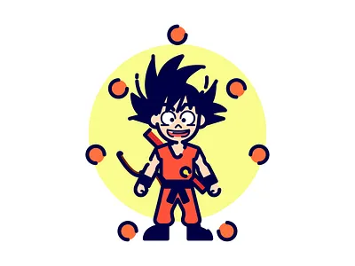 Akira Toriyama Tribute akira toriyama blue dbz dragon ball z dragonball goku orange son goku vector art yellow