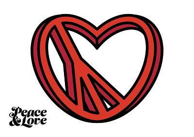 Peace & Love couple cute design hand heart line love minimal mono outline peace simple symbol tattoo vector