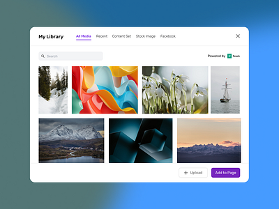 Media Library design image libarary media library modal product design ui ux