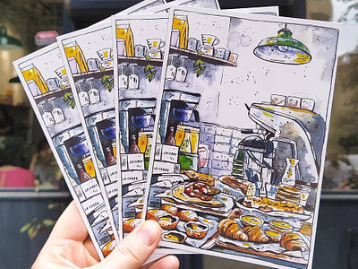 Pulp | Tbilisi Cards card charity coffee shop illustration postcard print sketch tbilisi watercolor