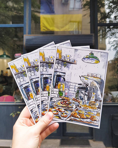 Pulp | Tbilisi Cards card charity coffee shop illustration postcard print sketch tbilisi watercolor