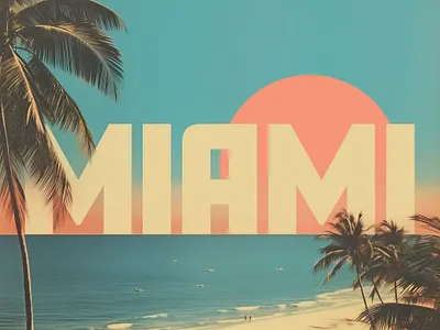 Miami album design beach design graphic design illustration photo photography playlist retro sun vintage