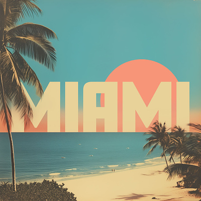 Miami album design beach design graphic design illustration photo photography playlist retro sun vintage