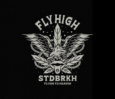 Fly High badge branding design graphic design illustration logo retro tshirtdesign vintage