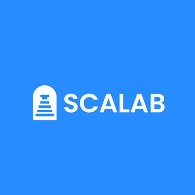 Scalab brand flask lab laboratory logo scale scaling stairs successful