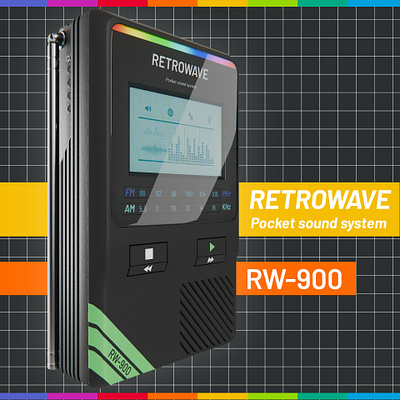 3D Retrowave Gadget - Blender | Substance Painter 3dmodeling 80s blender device gadget radio render retro retrowave substancepainter texturing