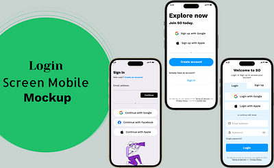 Login Mobile App Screen Mockup figma graphic design login screen mobile app mockup ui