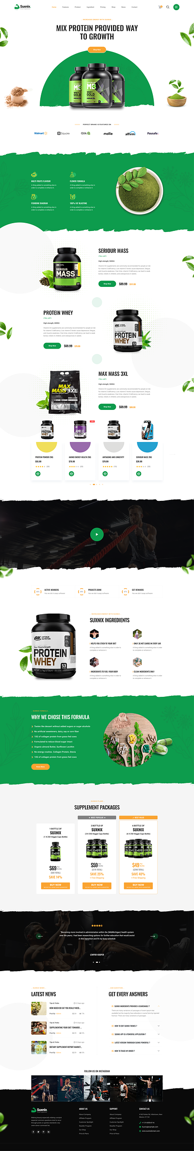 Health Supplement Landing Page ecommerce site ecommerce store ecommerce website health supplements health supplements store supplements online store