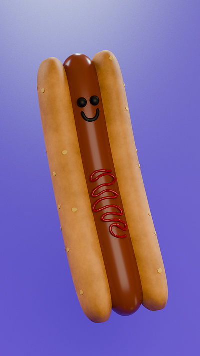 Glizzy 3d 3d design 3d model blender character hotdog modeling