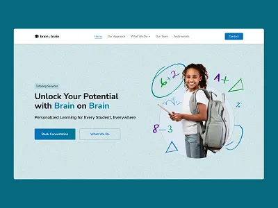 Tutoring Landing Page children education hero section landing page learning school tutoring ui ui design ux ux design web design