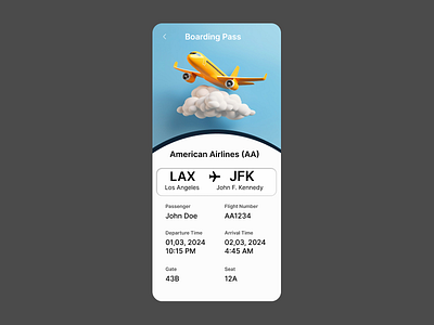 Daily UI Challenge #024 - Boarding Pass boarding pass challenge daily ui daily ui challenge design graphic design interface ticket ui